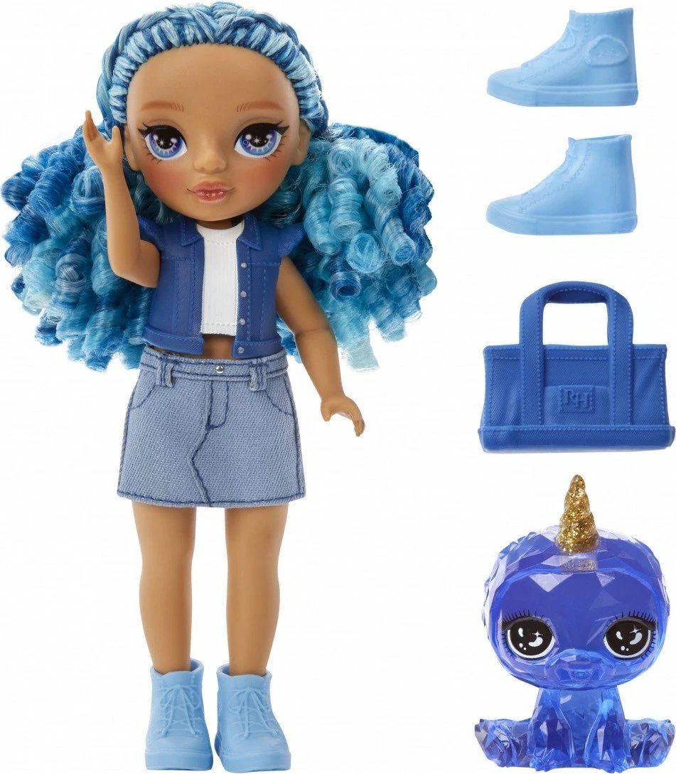 Kukull Rainbow High Littles Sapphire, 15 cm, me aksesorë, Blu