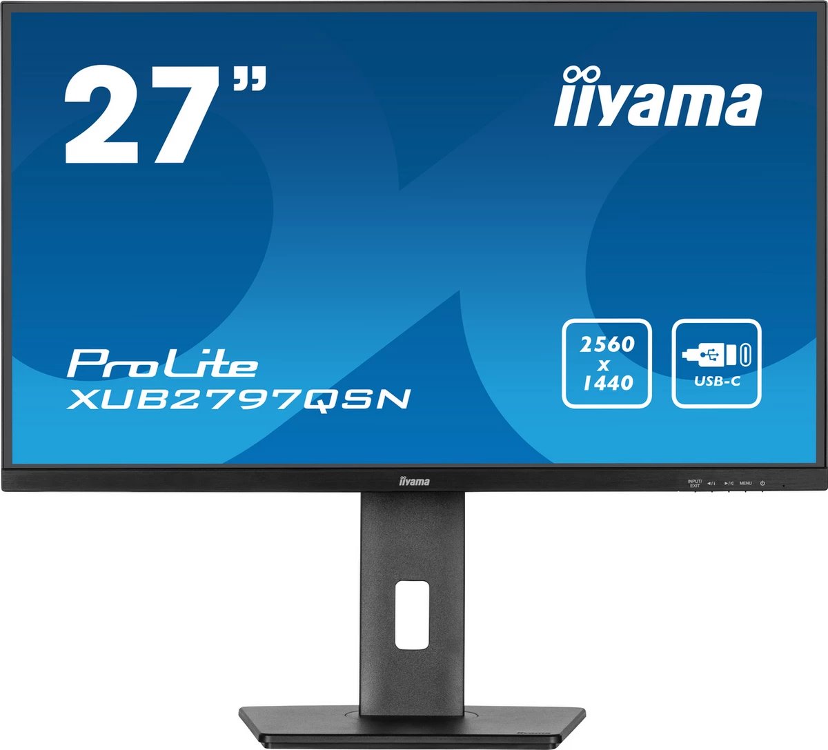 Monitor, IIYAMA ProLite XUB2797QSN-B2, 27 inch QHD 2560x1440, USB-C, i zi