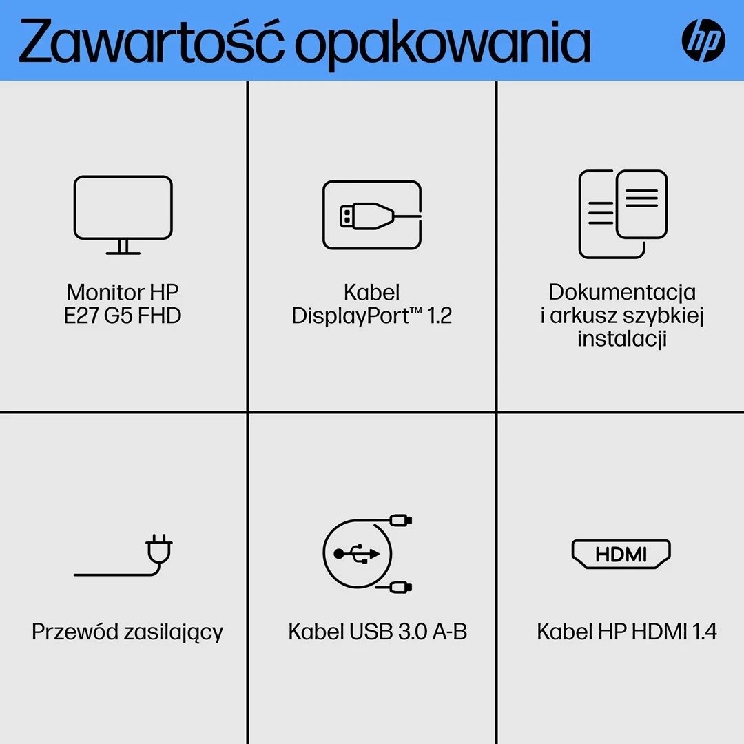 Monitor HP E27 G5, 27", Full HD, 75Hz, i zi/argjend