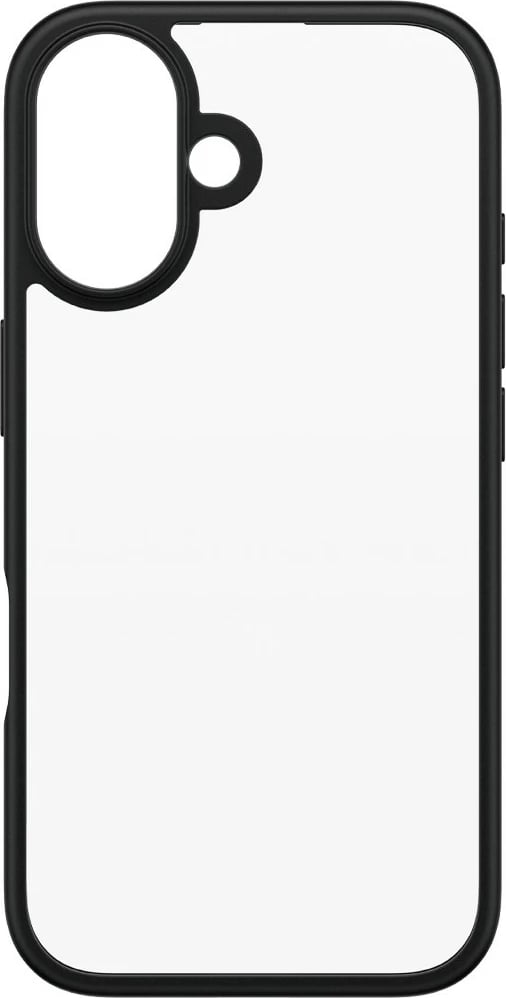 Mbështjellës PanzerGlass HardCase për iPhone 16, transparent, kornizë e zezë