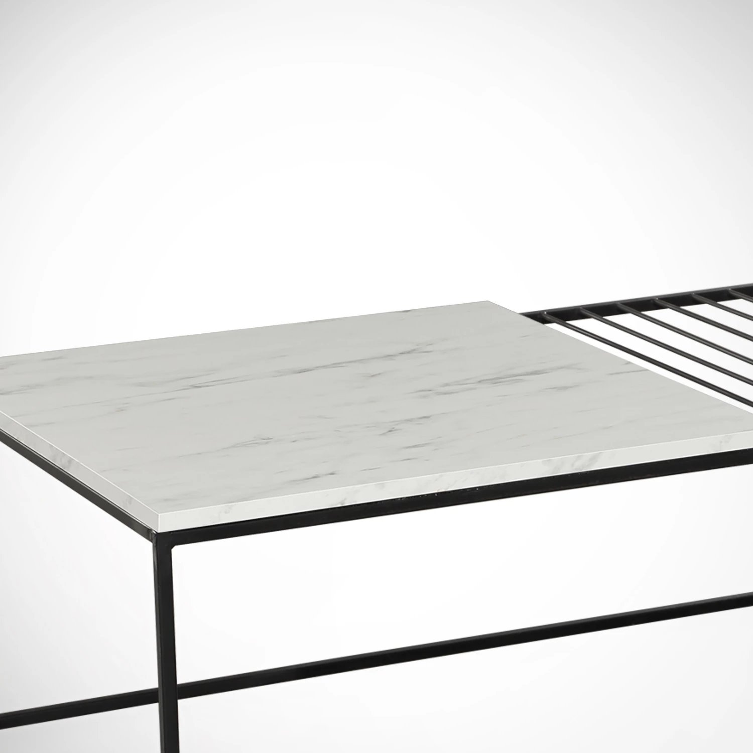 Tavolinë kafeje Hanah Home, Zinus - Marmo, e bardhë dhe e zezë