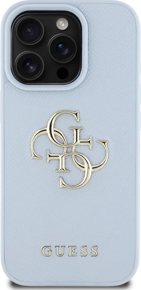 Mbështjellës Guess Grained Big 4G Logo Small Classic Logo për iPhone 16 Pro Max, Blu Mbështjellës Guess Grained Big 4G Logo Small Classic Logo për iPhone 16 Pro Max, Blu