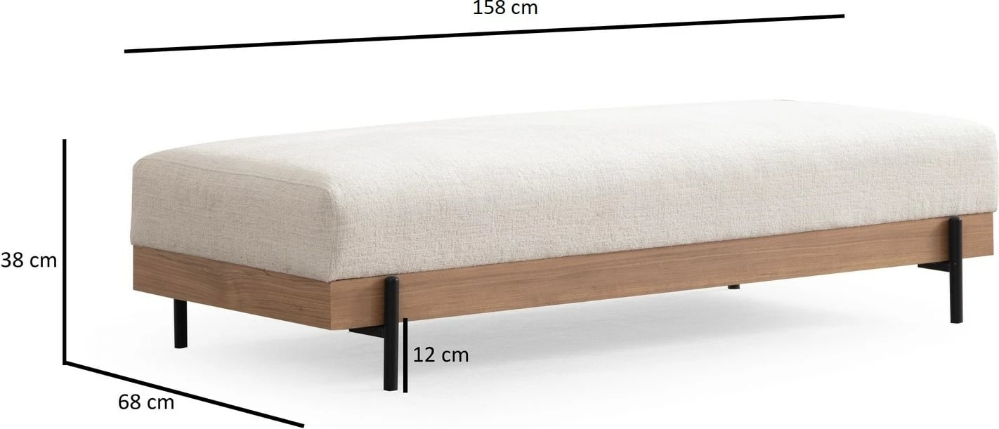 Pouf Atelier del Sofa, ngjyrë e bardhë, Eti Oak
