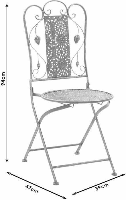 Set tavoline me karrige Drill 3 copë, ngjyrë bakri antike, metal