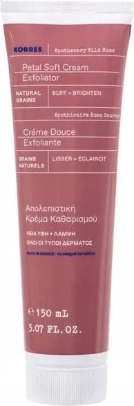 Krem eksfoliues për fytyrë Korres Wild Rose Petal Soft Cream Exfoliator për femra 150ml