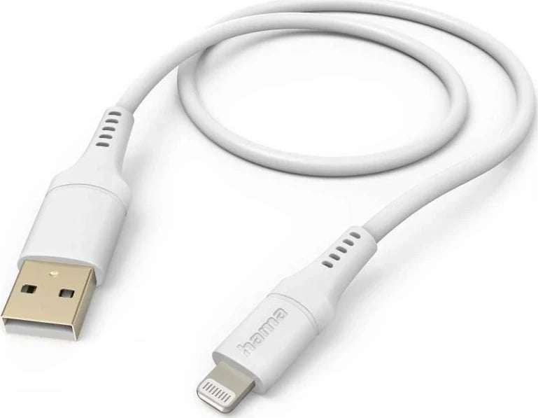 Kabëll Hama Flexible USB-A/Lightning 1.5m silikon bardhë