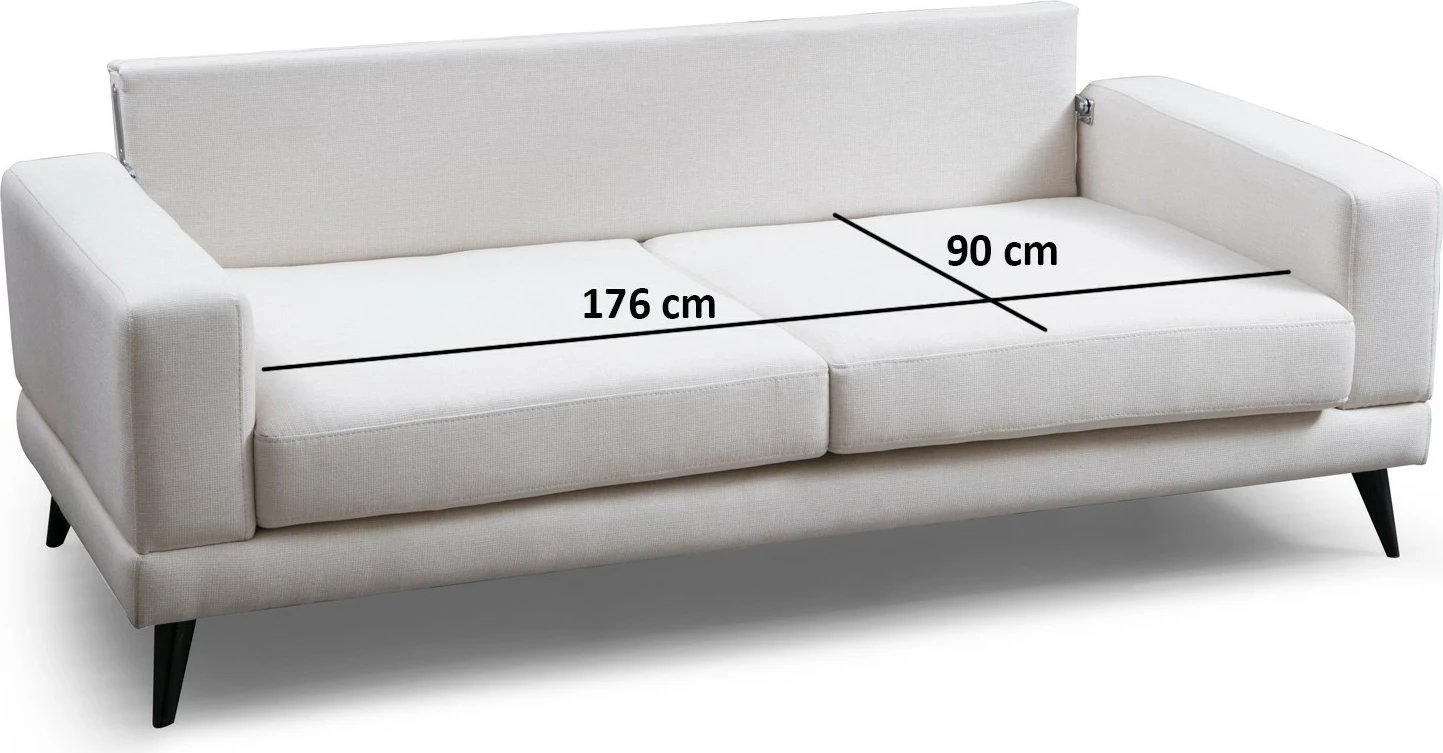 Divan-krevat 3 vende, Atelier del Sofa, nordik, bezhë