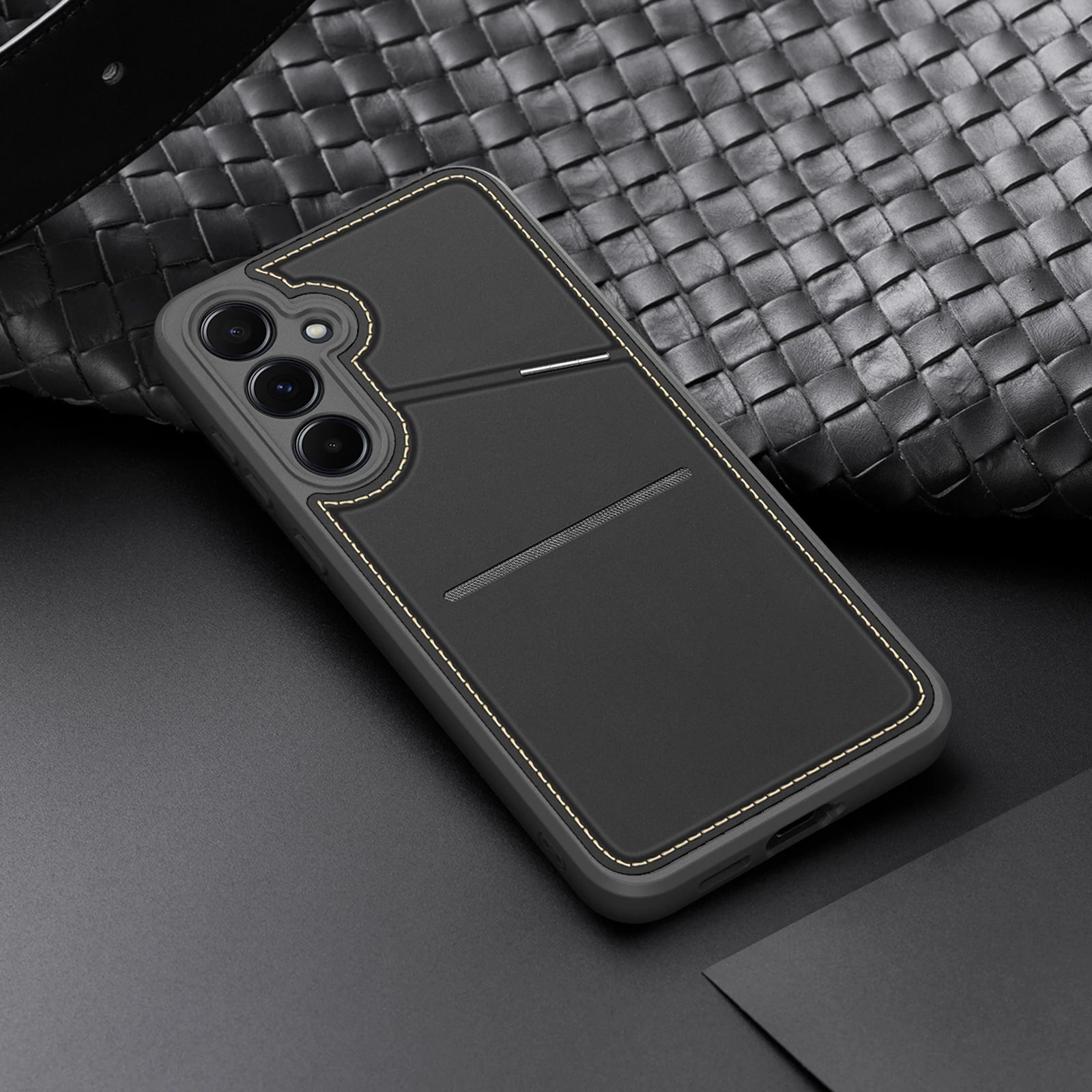 Mbështjellës Dux Ducis Rafi II për Samsung Galaxy S25, me stand, portofol, MagSafe, e zezë