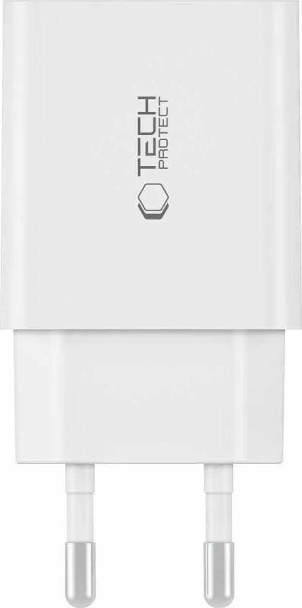 Karikues rrjeti Tech-Protect C35W me 2x USB-C PD 35W dhe kabllo USB-C/USB-C, Bardhë set