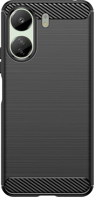Mbështjellës Hurtel Carbon Case për Xiaomi Redmi 13C, TPU, i zi