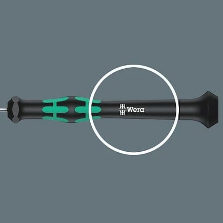 Set kaçavidash precize Wera Kompakt Micro 11 Electronics 1, 10 bita, dorëzë magnetike, zi/gjelbër