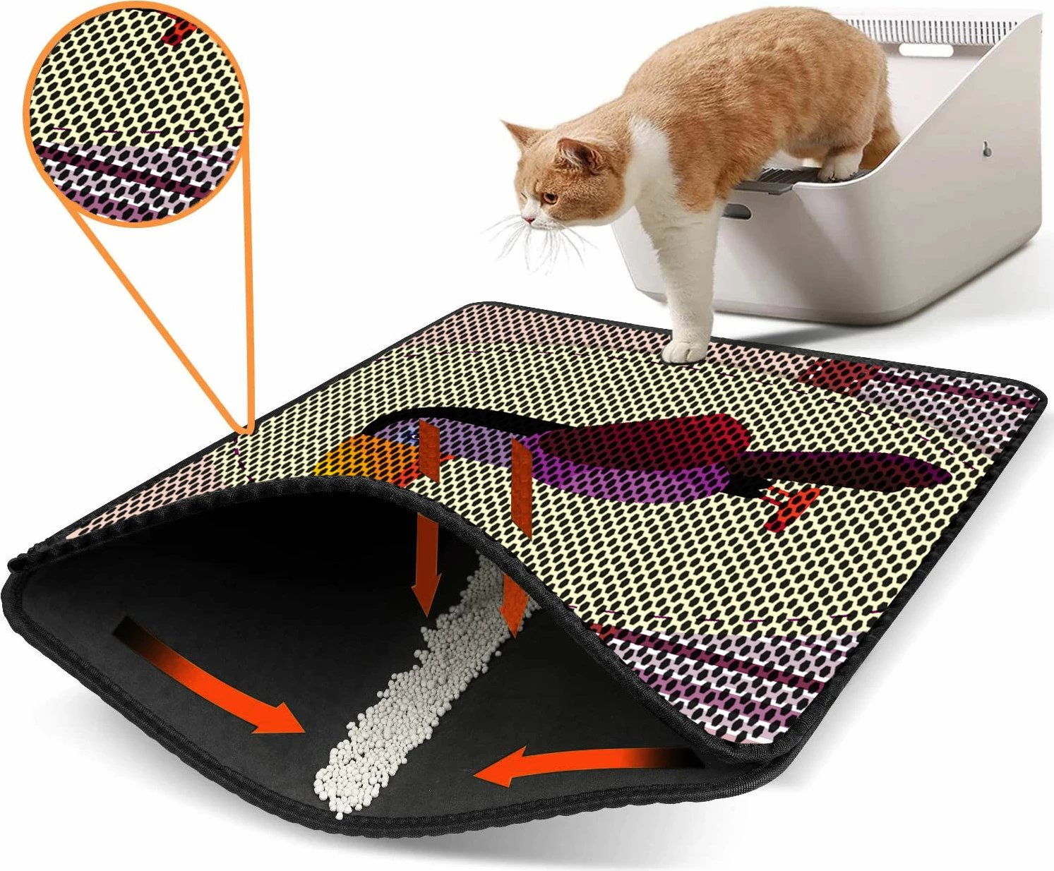 Tapet për rërë mace, shumëngjyrësh, Paws & Whiskers, Nrszn0139, 45x60cm