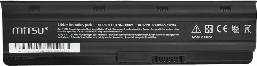 Bateri laptop Mitsu për Compaq Presario CQ42, CQ62, CQ72, 6600 mAh, 10.8-11.1V, e zezë