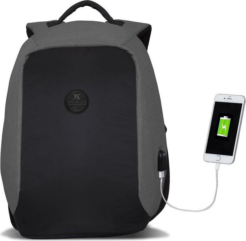 Çantë shpine për laptop, ngjyrë gri, Zoozie Bags, 2754