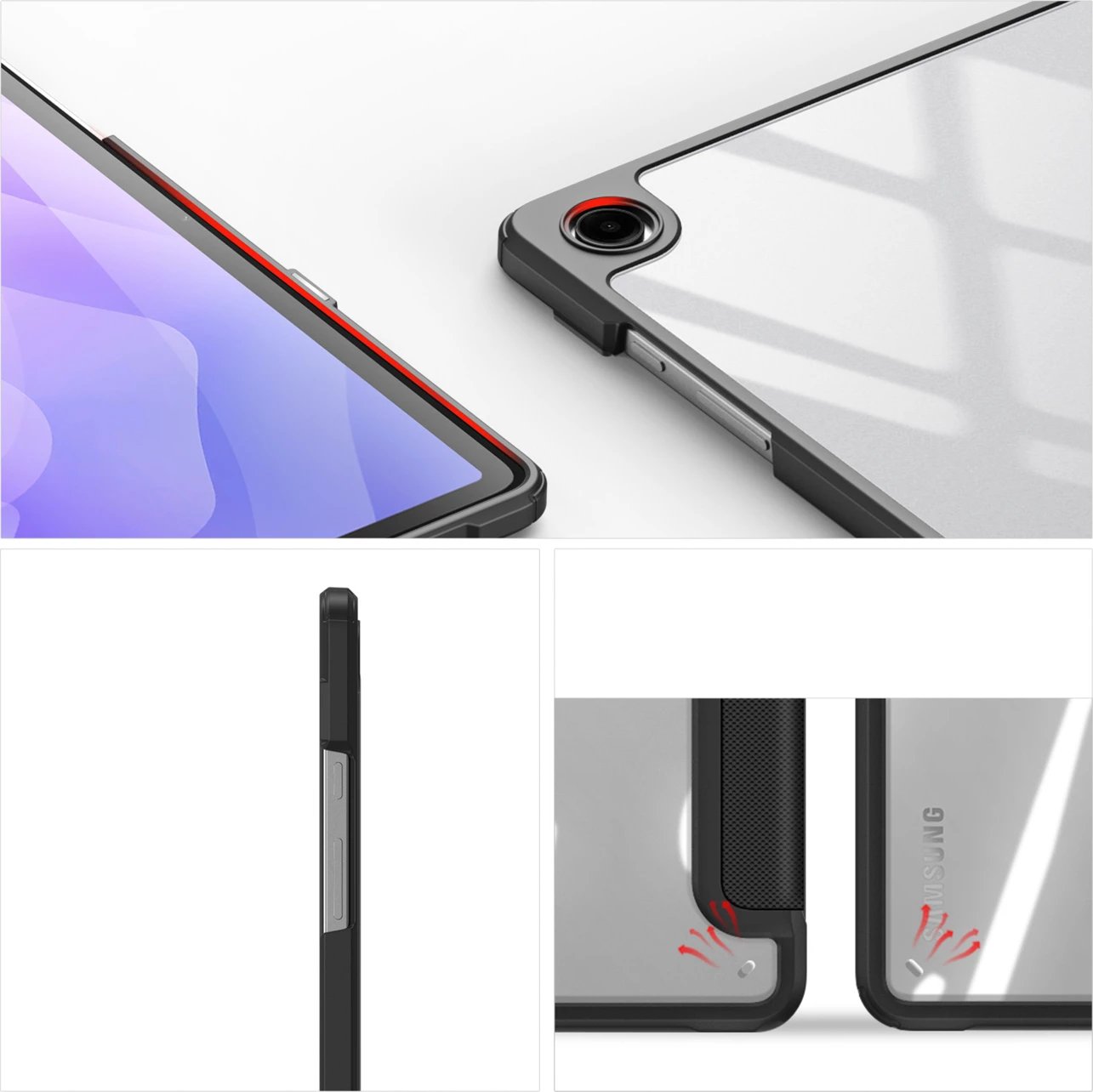 Mbështjellës flip Dux Ducis Toby për tablet Samsung Galaxy Tab A11 Plus/A9 Plus 11, Smart Case me qëndrim dhe auto wake, i zi