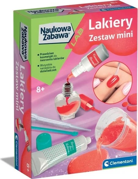Set edukativ Clementoni Science Fun Nail Polishes, për krijimin e llakëve për thonj, për vajza, 8+