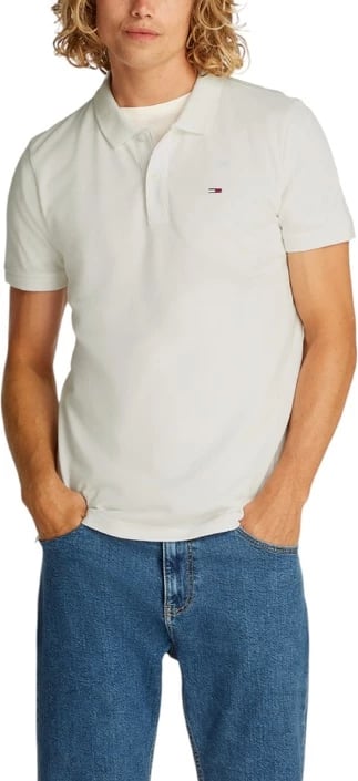 Maicë polo Tommy Hilfiger Jeans për meshkuj, të bardhë