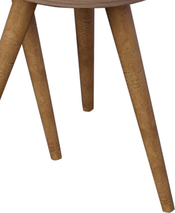 Tavolina anësore Perjene set prej 3 copash melaminë dhe dru, ngjyrë natyrale