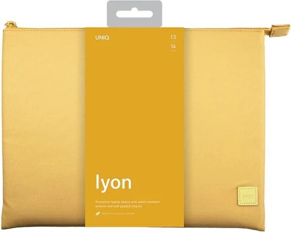 Mbështjellës UNIQ Lyon për laptop 14", rPET, e verdhë