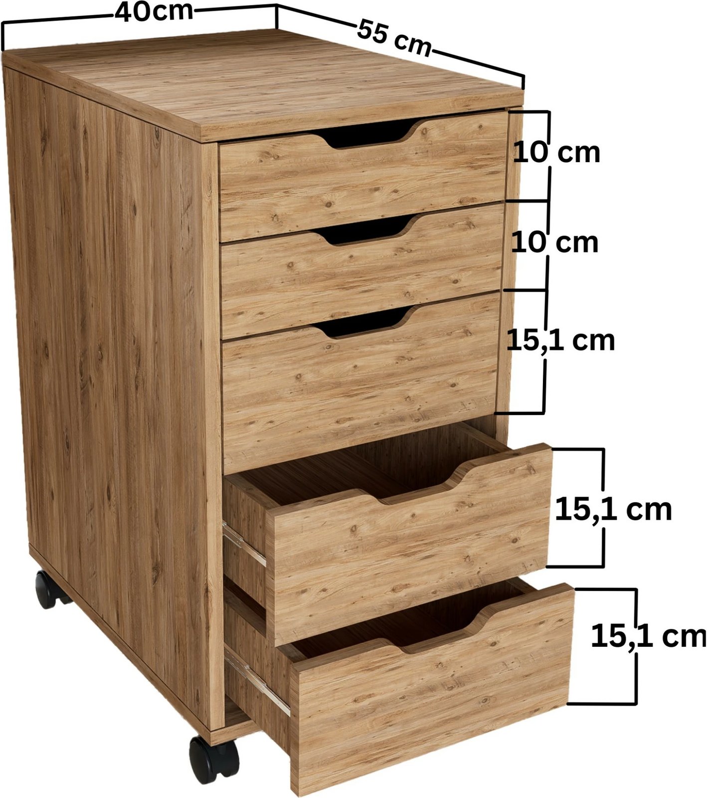 Komodë Skye Decor, ngjyrë pishë Atlantike, Atlas 1600-62