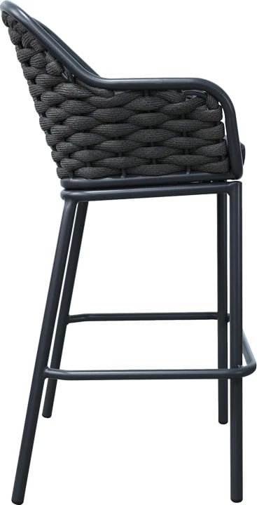 Karrige për bar Zuki alumini, e grisë, me jastëk, 55x54x109cm