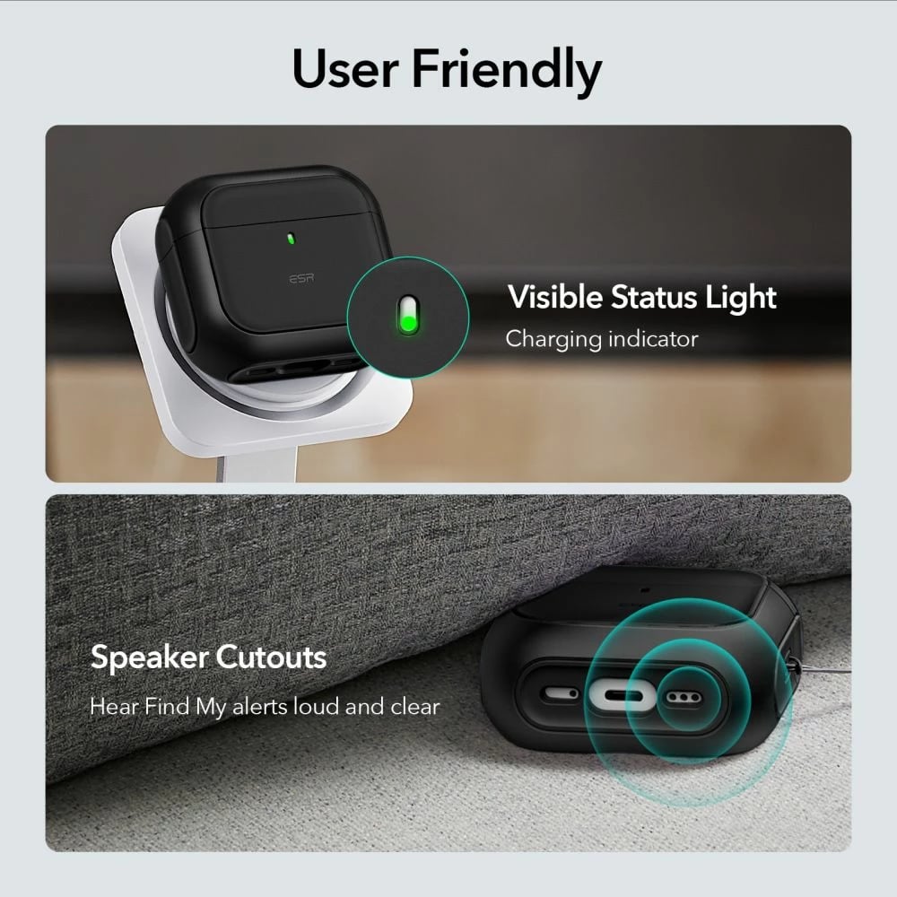 Mbështjellës ESR Orbit HaloLock për AirPods 4, me MagSafe, i zi