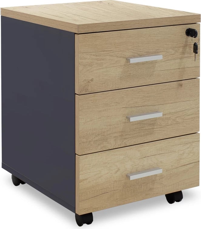 Sirtar mobil Lotus, ngjyrë lisi-gri e errët, 40x47x55cm