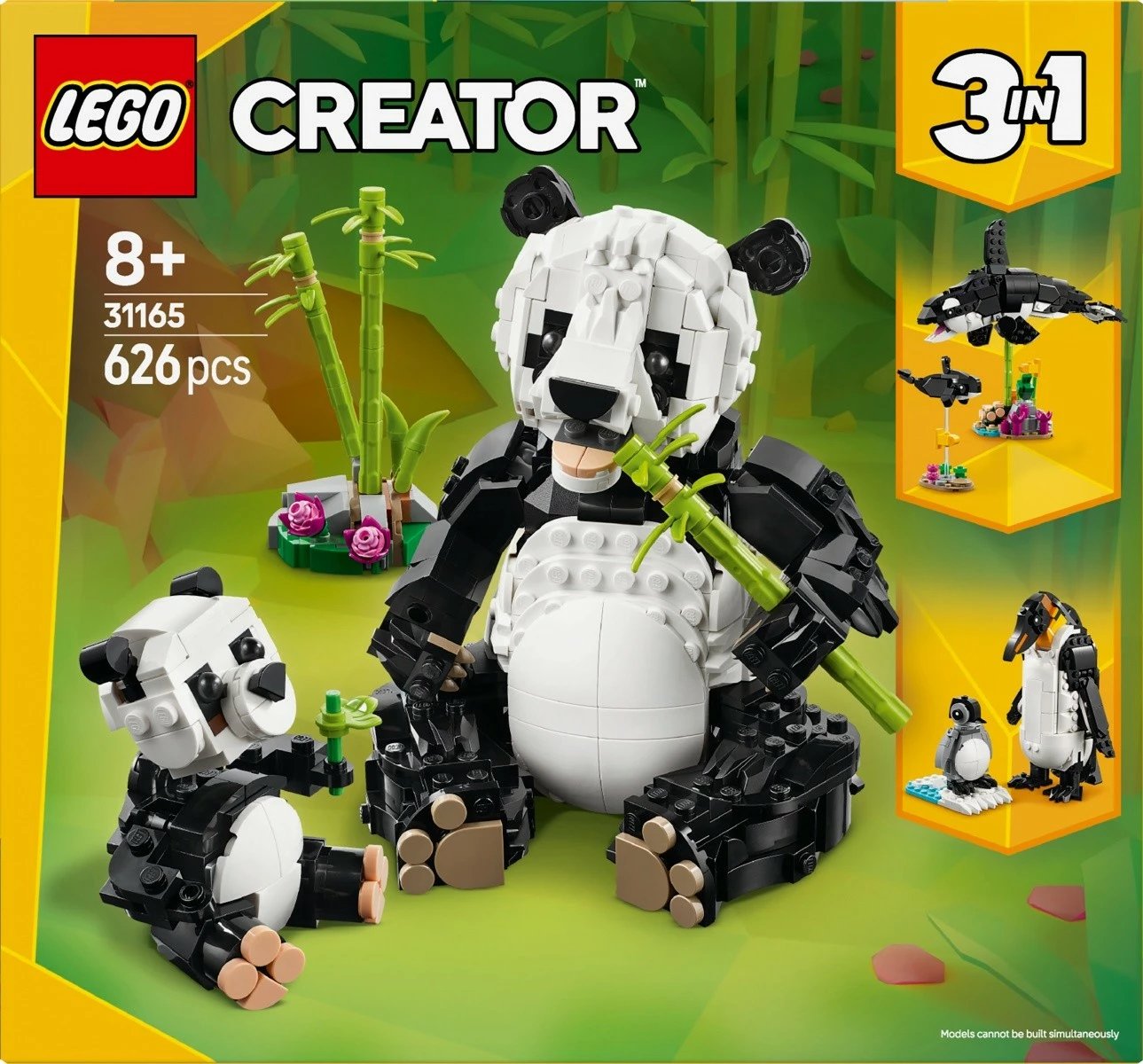 Set lodrash LEGO Creator 31165 Wild Animals: Panda Family, 626 pjesë, plastikë