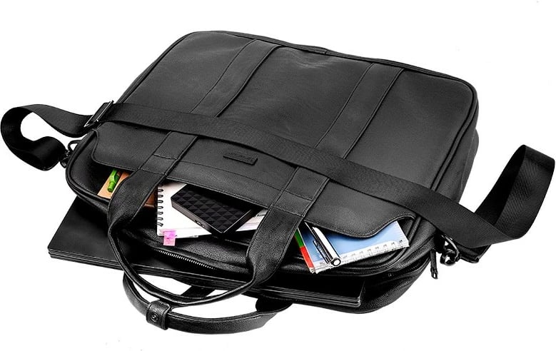 Çantë laptopi Tracer LT1, 16 inç, lëkurë ekologjike, e zezë Çantë laptopi Tracer LT1, 16 inç, lëkurë ekologjike, e zezë