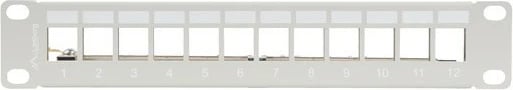 Patch panel Lanberg PPKS-9212-S, 12 porta, 1U, Keystone, 10 inç, Gri