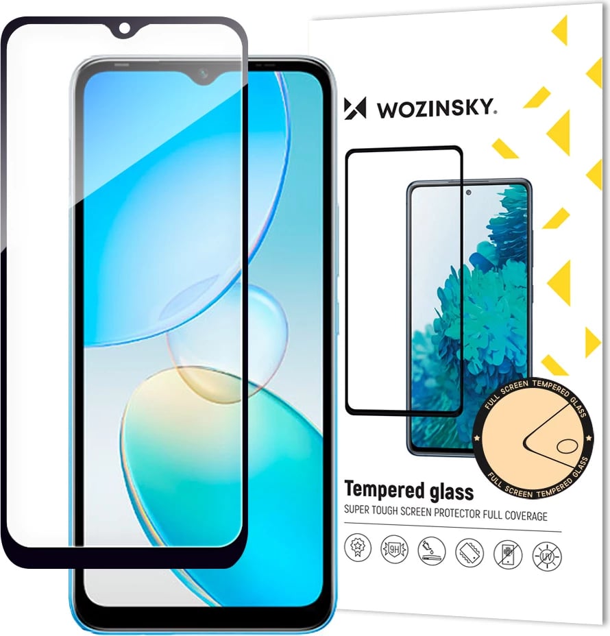 Xham mbrojtës Wozinsky Full Glue për Infinix Hot 12i, me kornizë, i zi
