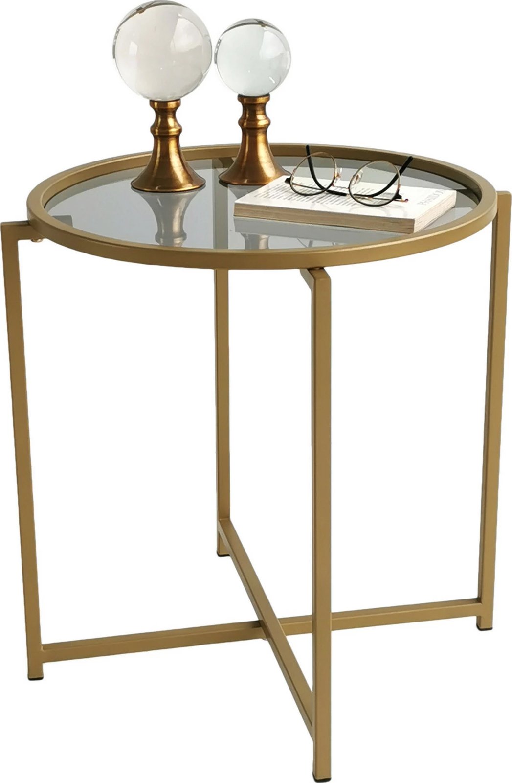 Tavolinë kafeje Hanah Home, S407K, ngjyrë ari dhe fume