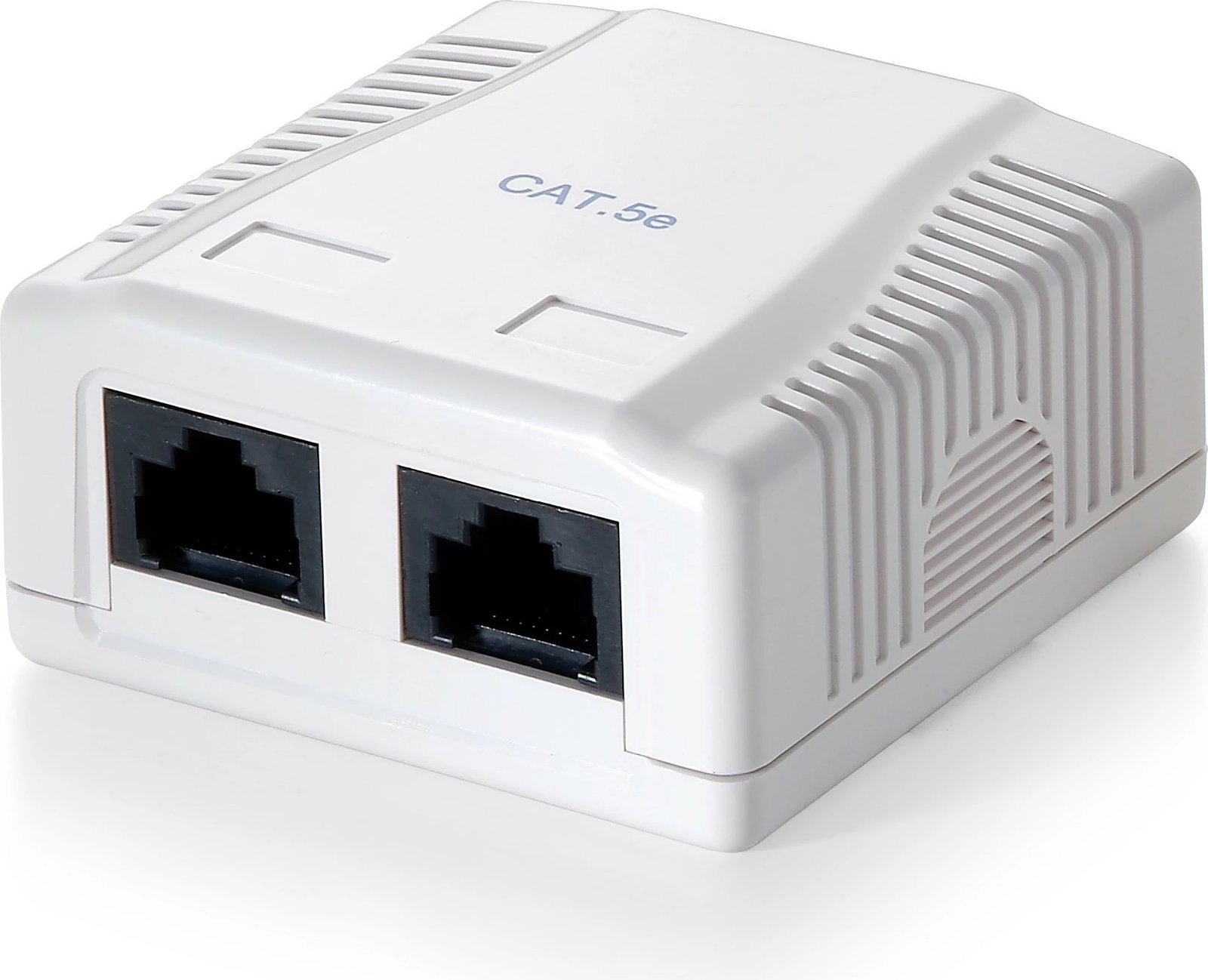 Kutijë sipërfaqësore me 2 porta RJ-45 Equip Cat.5e, e bardhë