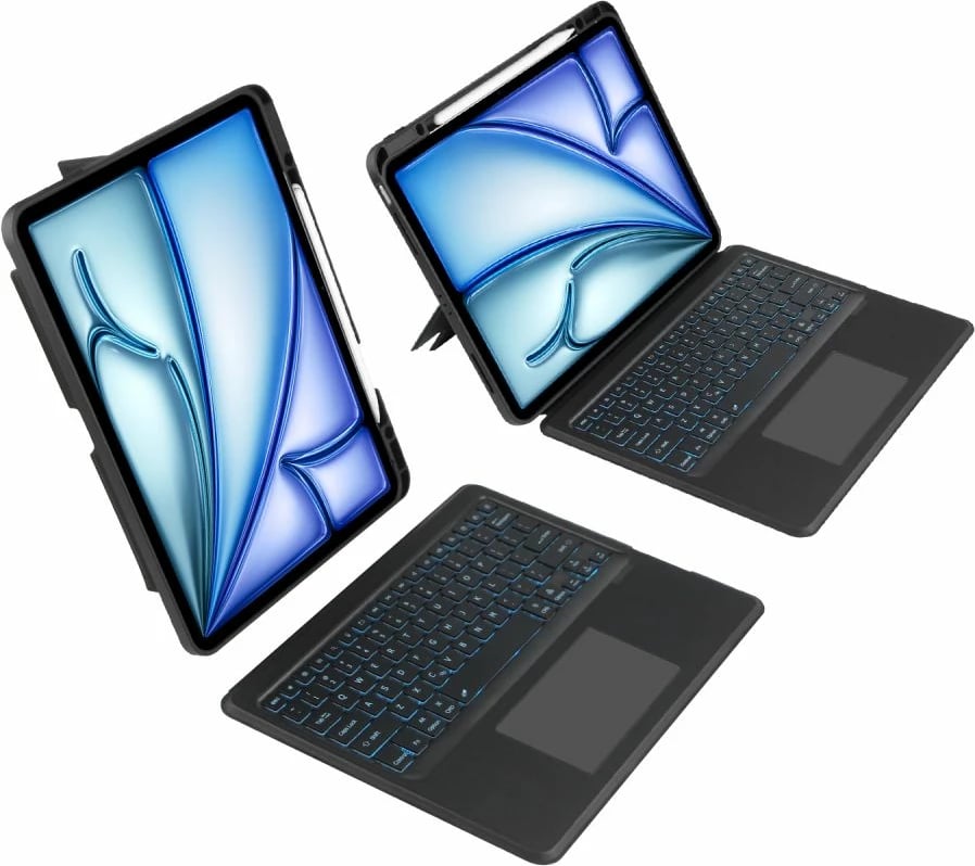 Mbështjellës me tastierë Tech-Protect SC Mag Pen për iPad Air 13" (2024), i zi, me touchpad