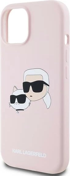 Mbështjellës Karl Lagerfeld Silicone Karl & Choupette MagSafe për iPhone 15/14/13, Rozë