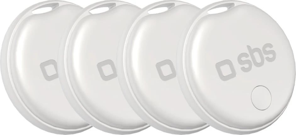 Lokator, SBS, Track My Circle, kompatibil me Apple Find My, alarm 90–100 dB, IP65, bateri CR2032, i bardhë, set 4 copë