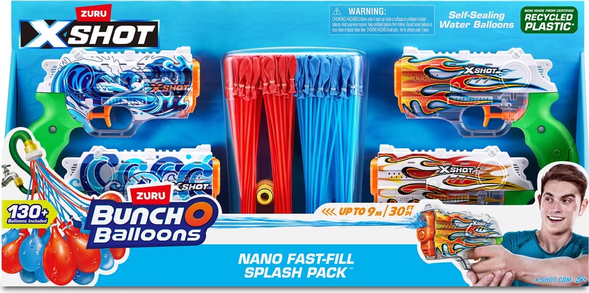 Bunch O Balloons Nano Armë Me Ujë Me Mbushje të Shpejtë 4 Copë nga ZURU