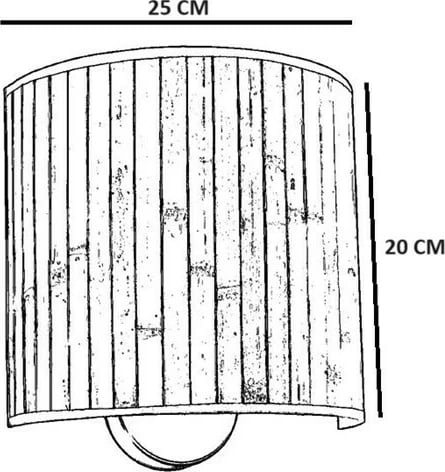 Llambë muri Opviq, 8853-6, ngjyrë druri, metal dhe bambu