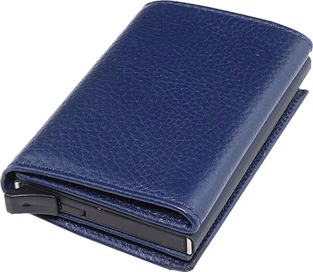 Portofol për burra, lëkurë natyrale, ngjyrë kaltër e errët, Zoozie Bags, Sparta