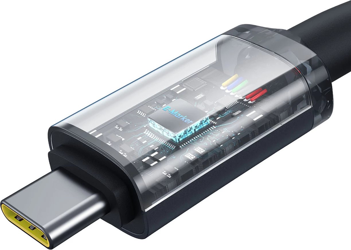 Kabllo USB-C në USB-C Baseus Crystal Shine CB000089, 1.5m, 100W, 20Gbps, e zezë