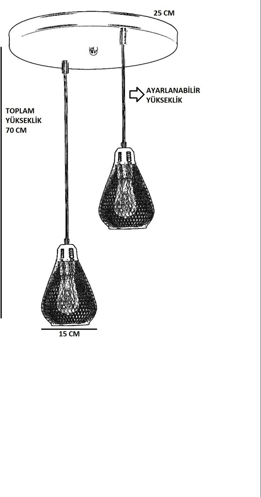 Llambë tavani Opviq, Armut 2 llampa, ngjyrë ari, tepsi eskitme
