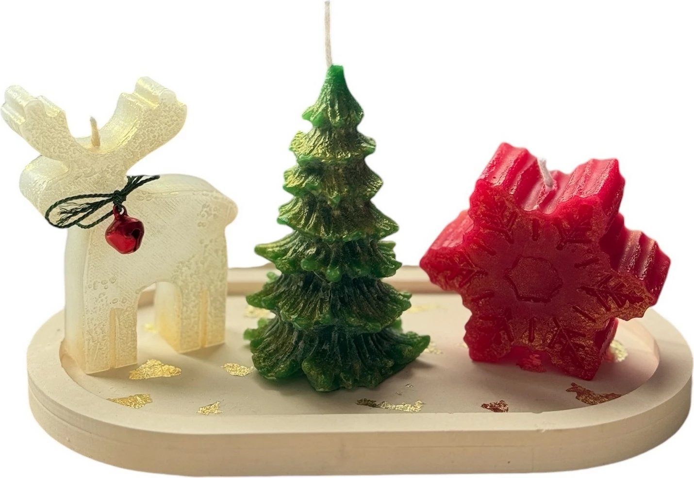 Set qirinjsh (4 copë), Evila Originals, set qirinjsh për Krishtlindje