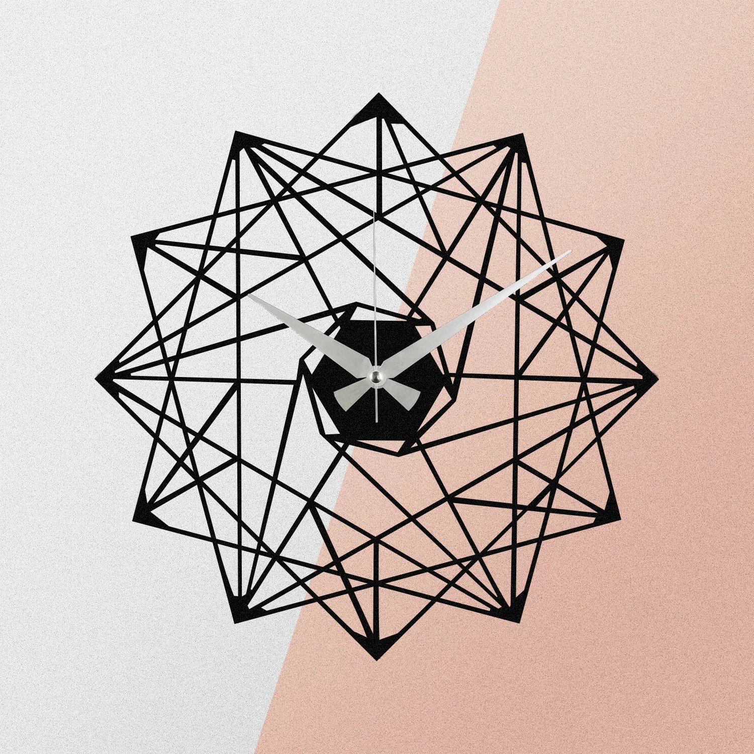 Orë muri dekorative prej metali, ngjyrë e zezë, Wallity Enzoclock - S015, 48x48cm