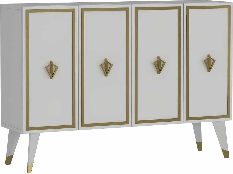 Konsolë Skye Decor, e bardhë, e artë, 8177KM-32