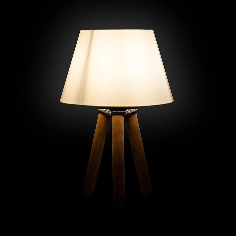 Llambë tavoline PWL-1071 E27 ecru-arrë Φ22x32cm