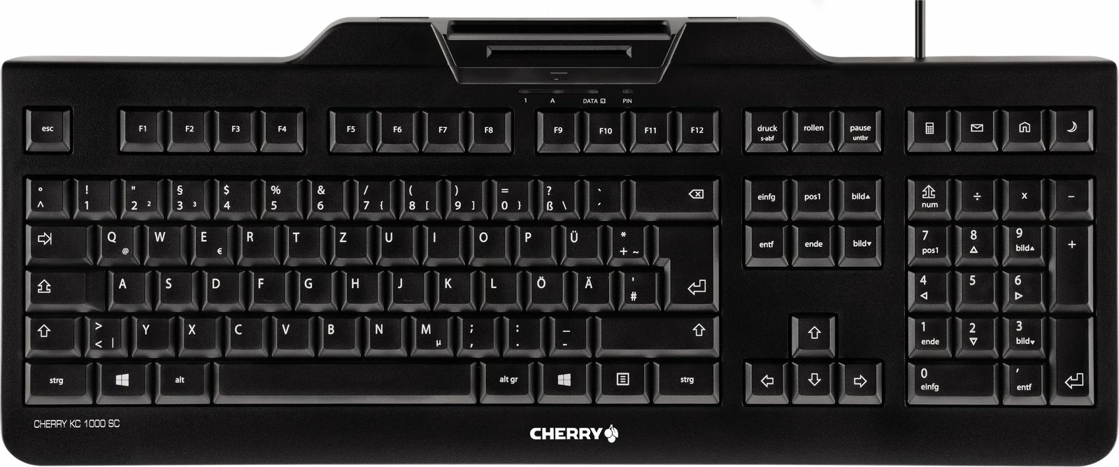 Tastierë Cherry KC 1000 SC, mekanike, smart card reader, USB, QWERTY UK, e zezë
