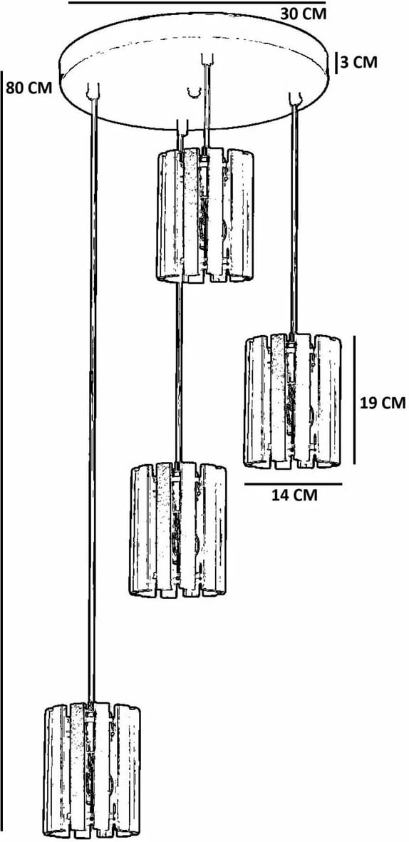 Llambë tavani Opviq, ngjyrë arr dhe e zezë, 9074-4
