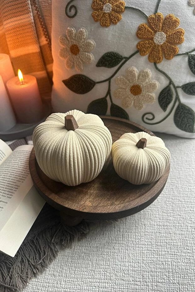 Set dekorativ për stoli (2 copë), ngjyrë krem, Pumpkin 2, Evila Originals