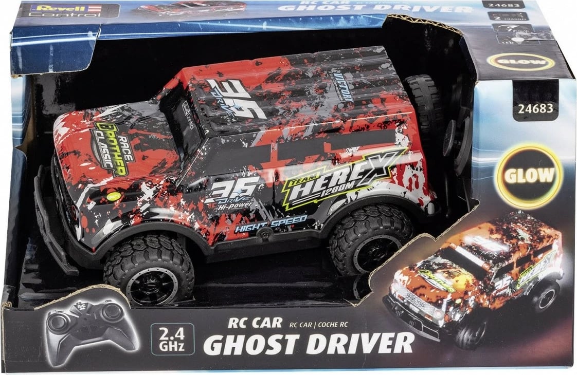 Makine me telekomandë Revell RC Ghost Driver 1:22, e kuqe, me drita LED