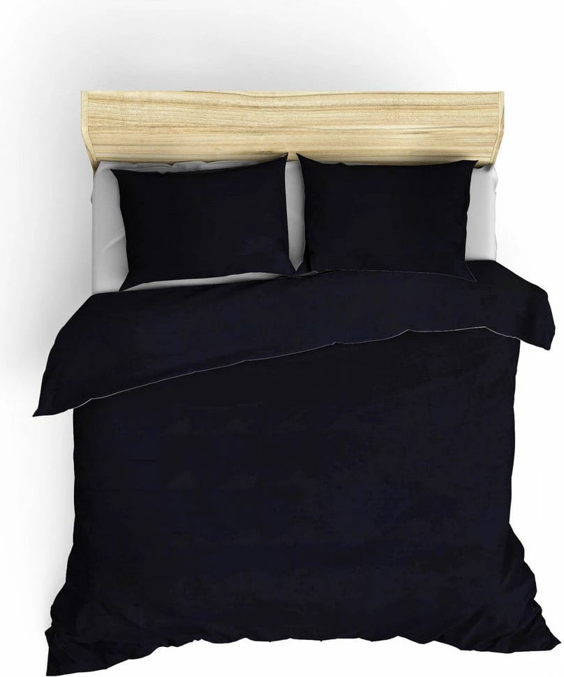 Set mbulesë jorgani king satin, ngjyrë e kaltër e errët, L'essentiel